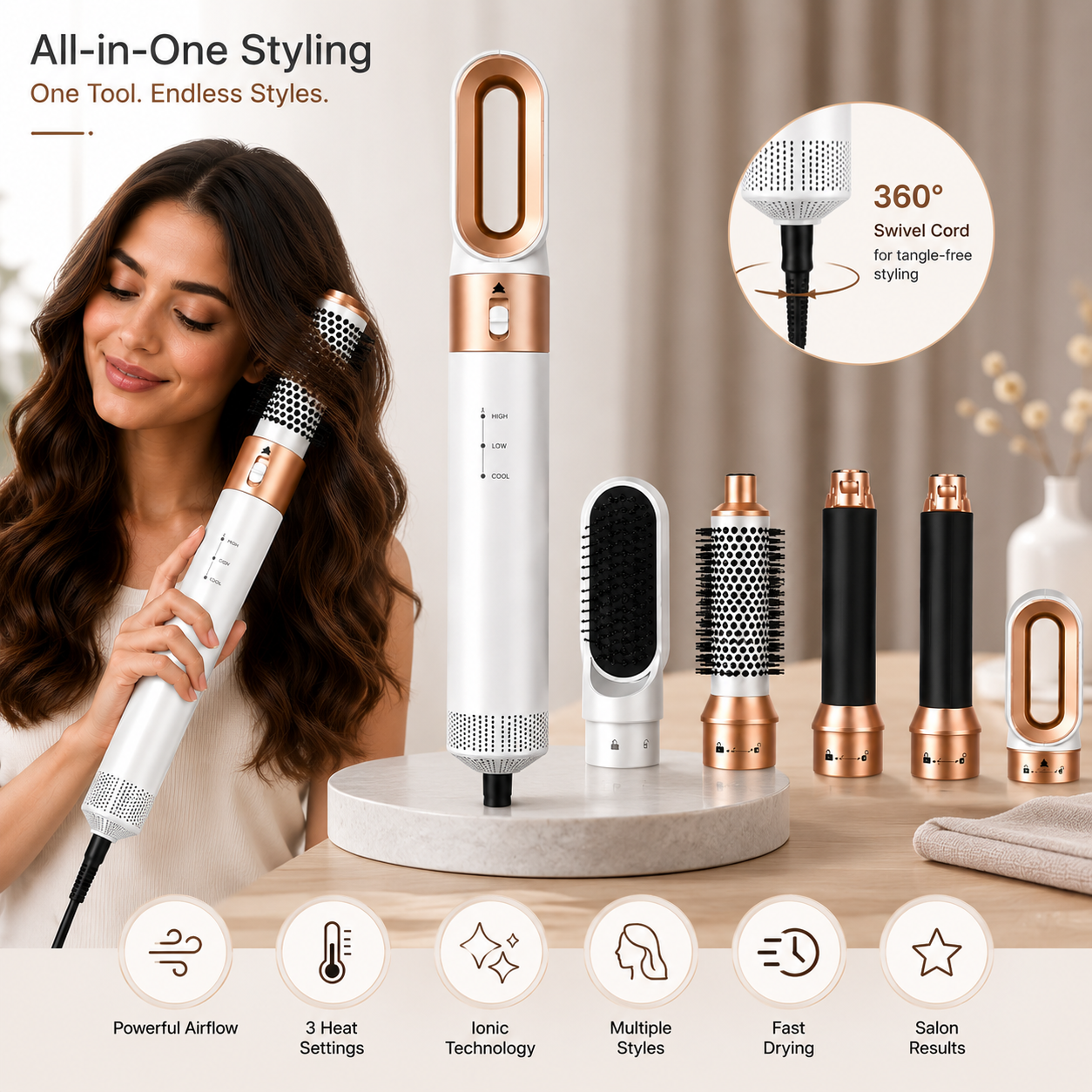 Velmora AirStyle Pro™ 5-in-1 Hair Styler